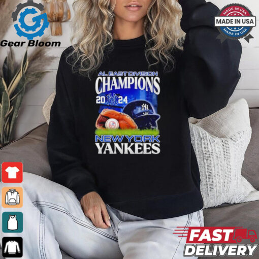 Official New York Yankees NL East Champions we own the ear helmet shirt