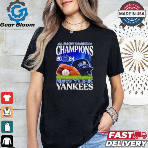 Official New York Yankees NL East Champions we own the ear helmet shirt