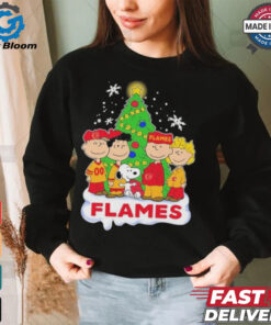 Official Peanuts Characters X Calgary Flames Merry Christmas Shirt