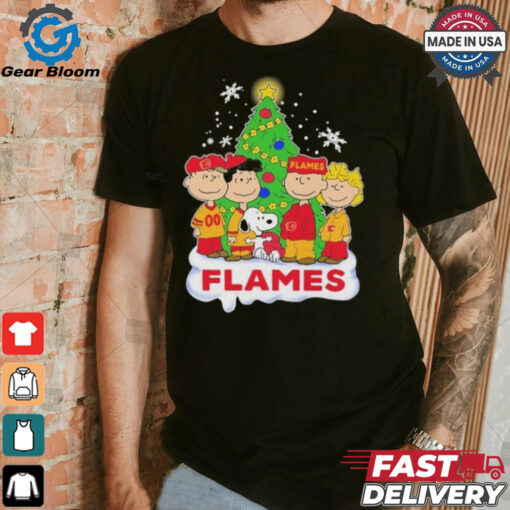 Official Peanuts Characters X Calgary Flames Merry Christmas Shirt