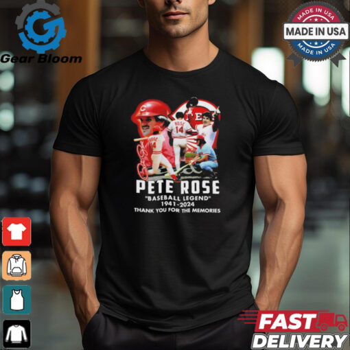 Official Pete Rose Baseball Legend 1941 2024 Thank You For The Memories T Shirt