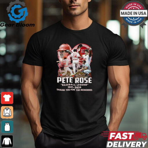 Official Pete Rose Reds Baseball Legend 1941 2024 Thank You For The Memories Shirt
