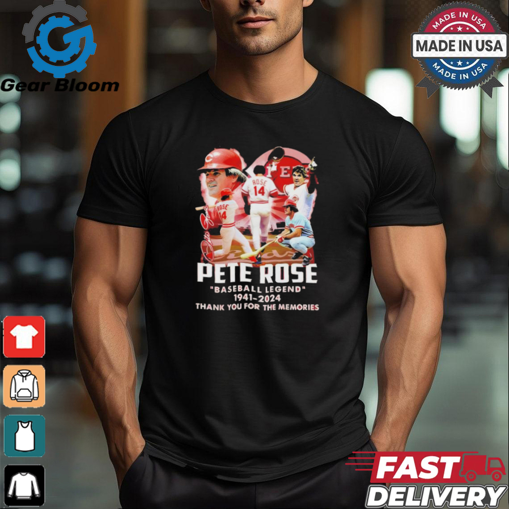 Official Pete Rose Reds Baseball Legend 1941 2024 Thank You For The Memories T Shirt Official Pete Rose Reds Baseball Legend 1941 2024 Thank You For The Memories T Shirt