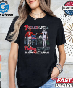 Official Philadelphia Phillies All Season Philadelphia Eagles On Sundays Signatures Shirt