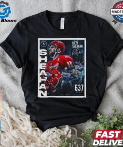 Official Poster Riley Sheahan Red Wings NHL 2024 637 Regular Season Games Signature t shirt