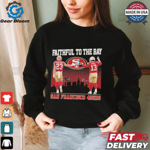 Official San Francisco 49ers Faithful To The Bay 2024 McCaffrey And Purdy T Shirt