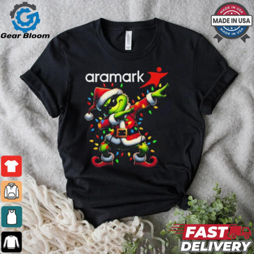 Official Santa Grinch Dabbing Aramark Merry Christmas Light Shirt