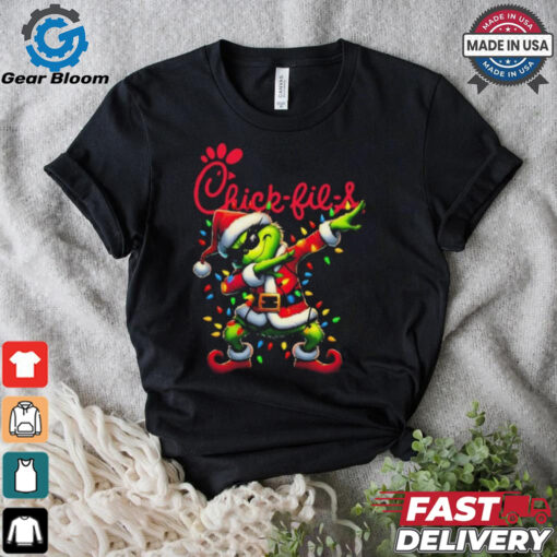Official Santa Grinch Dabbing Chick fil A Merry Christmas Light Shirt