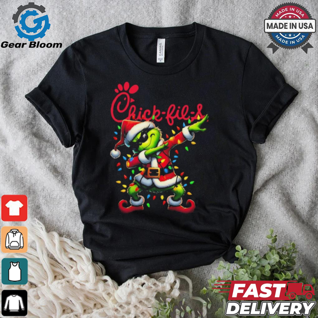 Official Santa Grinch Dabbing Chick fil A Merry Christmas Light Shirt Official Santa Grinch Dabbing Chick fil A Merry Christmas Light Shirt