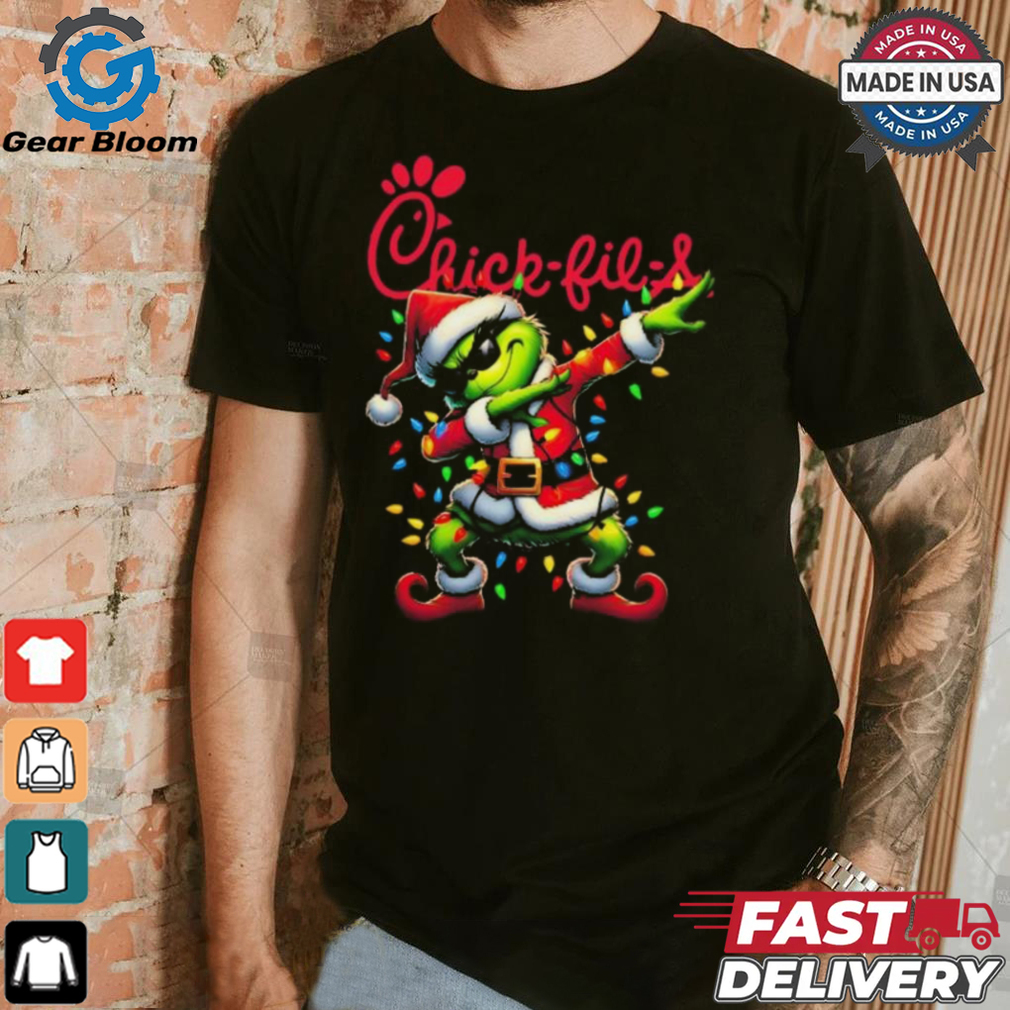 Official Santa Grinch Dabbing Chick fil A Merry Christmas Light Shirt Official Santa Grinch Dabbing Chick fil A Merry Christmas Light Shirt