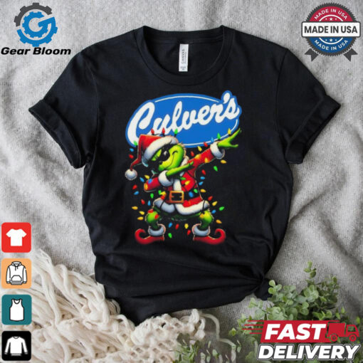 Official Santa Grinch Dabbing Culver’s Merry Christmas Light Shirt