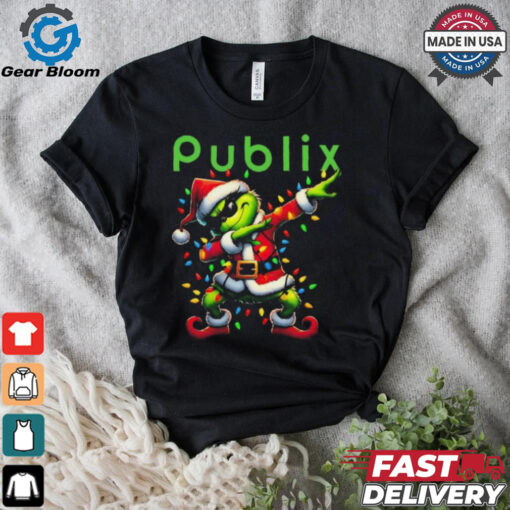 Official Santa Grinch Dabbing Publix Merry Christmas Light Shirt