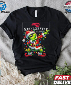 Official Santa Grinch Dabbing Red Lobster Merry Christmas Light Shirt