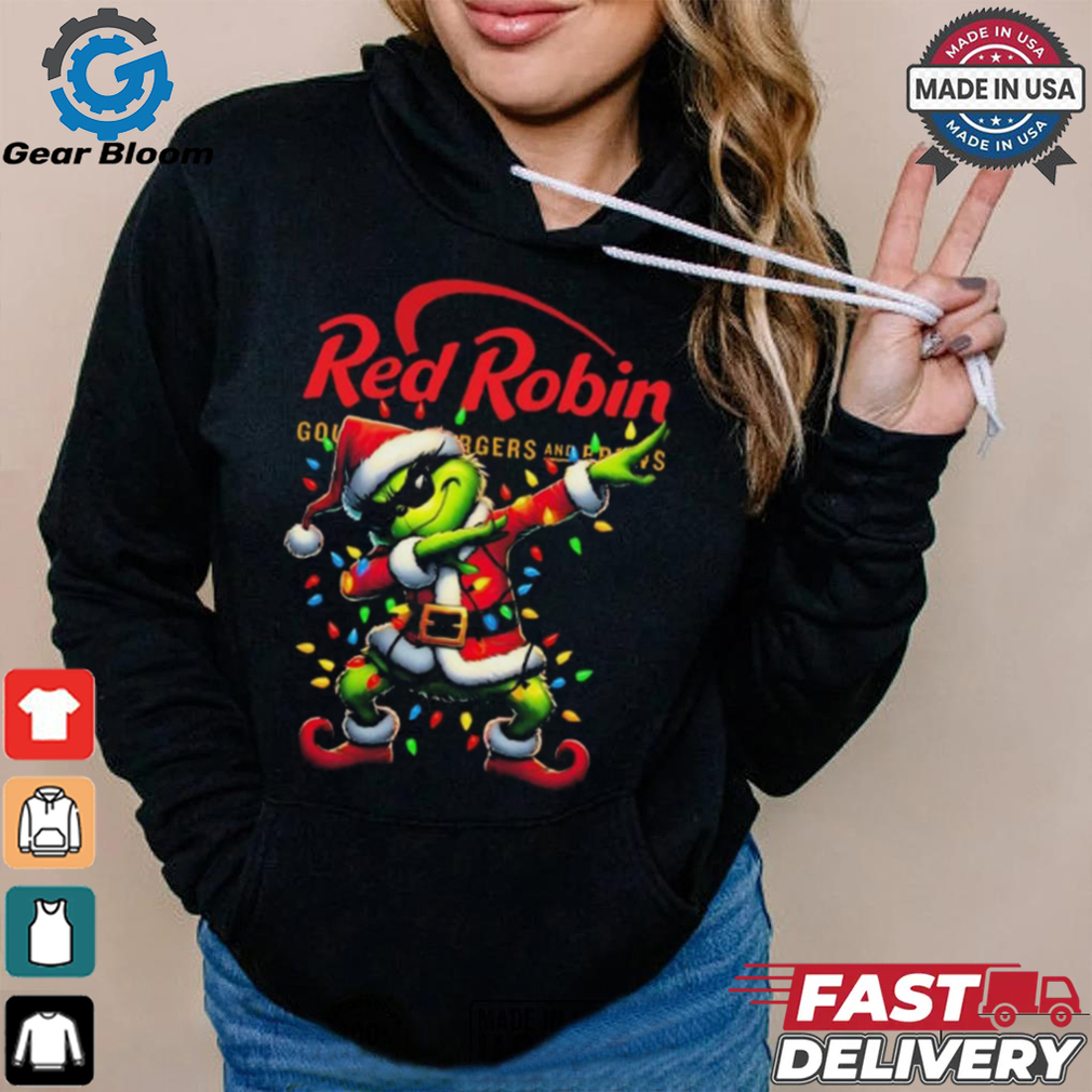 Official Santa Grinch Dabbing Red Robin Merry Christmas Light Shirt Official Santa Grinch Dabbing Red Robin Merry Christmas Light Shirt