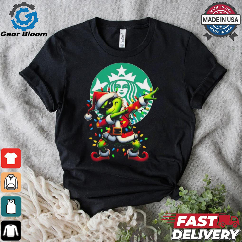 Official Santa Grinch Dabbing Starbucks Merry Christmas Light Shirt Official Santa Grinch Dabbing Starbucks Merry Christmas Light Shirt