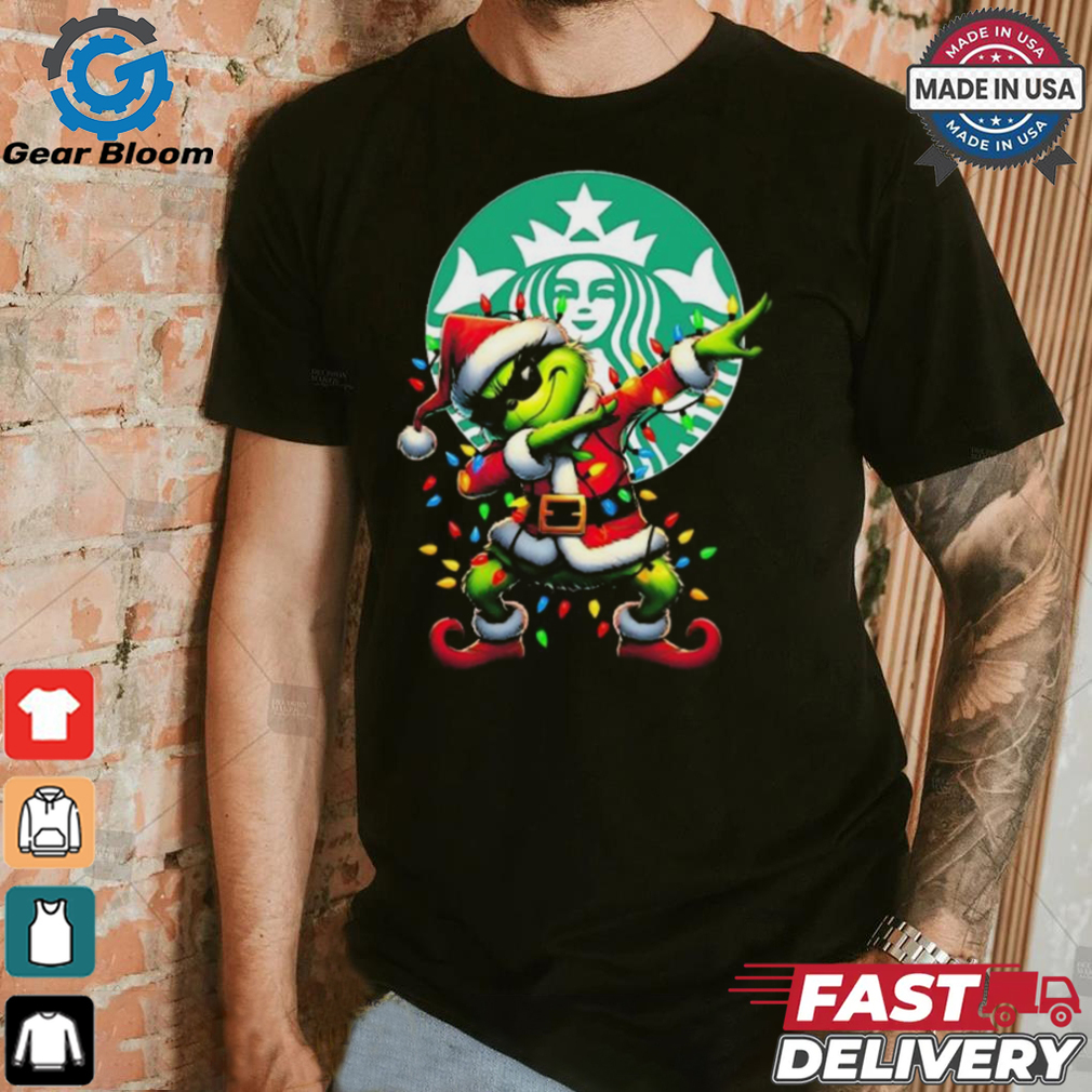 Official Santa Grinch Dabbing Starbucks Merry Christmas Light Shirt Official Santa Grinch Dabbing Starbucks Merry Christmas Light Shirt