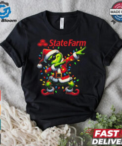 Official Santa Grinch Dabbing State Farm Merry Christmas Light Shirt