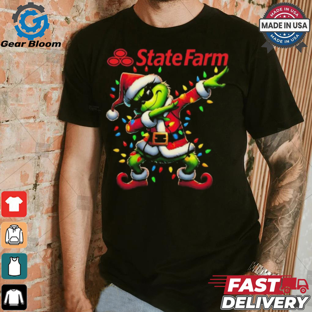 Official Santa Grinch Dabbing State Farm Merry Christmas Light Shirt Official Santa Grinch Dabbing State Farm Merry Christmas Light Shirt