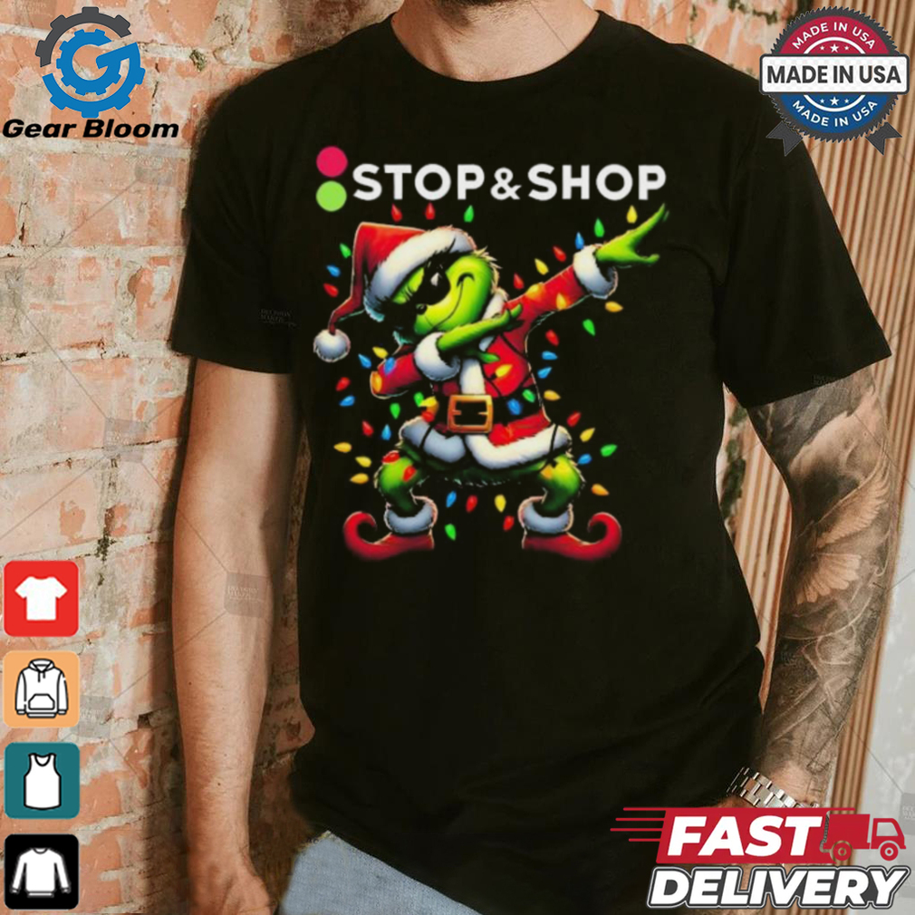 Official Santa Grinch Dabbing Stop & Shop Merry Christmas Light Shirt Official Santa Grinch Dabbing Stop & Shop Merry Christmas Light Shirt