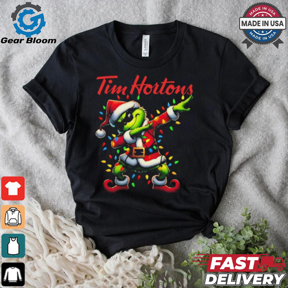 Official Santa Grinch Dabbing Tim Hortons Merry Christmas Light Shirt Official Santa Grinch Dabbing Tim Hortons Merry Christmas Light Shirt