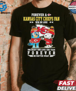 Official Snoopy And Bluey Forever A Kansas City Chiefs Fan Win Or Lose One Heart One Love One Team Shirt