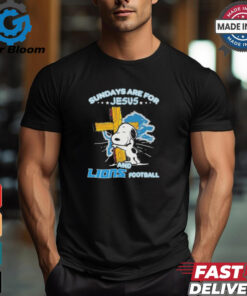 Official Snoopy Sundays Are For Jesus And Detroit Lions Football Shirt