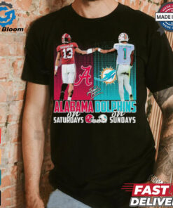 Official Tagovailoa Alabama Crimson Tide On Saturdays and Tagovailoa Miami Dolphins On Sundays 2024 Signature Shirt