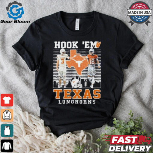 Official Texas Longhorns Jordan Whittington Arch Manning Hook ‘Em T Shirt