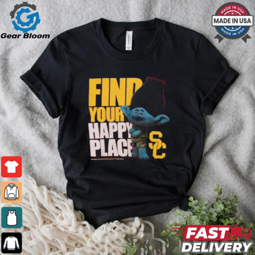 Official USC Trojans Find Your Happy Place Branch Trolls t shirt