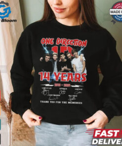 One Direction 14 Years 2010 2024 Thank You For The Memories T Shirt