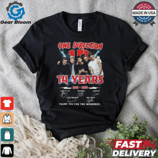 One Direction 14 Years 2010 2024 Thank You For The Memories T Shirt