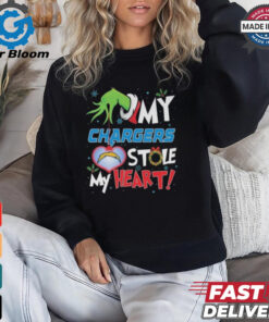 Original Grinch Hand My Los Angeles Chargers Stole My Heart Football 2024 Shirt