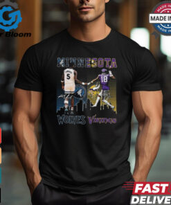 Original Minnesota Wolves Edwards Wolves x Minnesota Vikings Jefferson Signatures Shirt