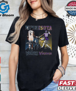 Original Minnesota Wolves Edwards Wolves x Minnesota Vikings Jefferson Signatures Shirt