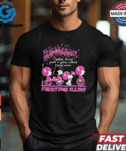 Peanuts Characters Together We Can Create A Future Without Breast Cancer Snoopy Illinois Fighting Illini Shirt