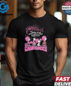 Peanuts Characters Together We Can Create A Future Without Breast Cancer Snoopy South Carolina Gamecocks Shirt