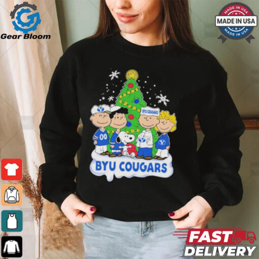 Peanuts Characters X Byu Cougars Christmas Shirt