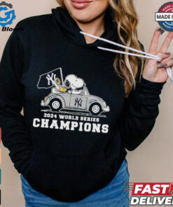 Peanuts Snoopy And Woodstock On Car X New York Yankees World Series Champions Shirt