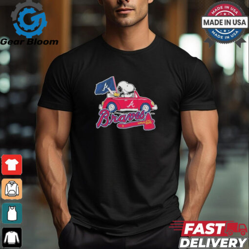 Peanuts Snoopy And Woodstock X Atlanta Braves October Driving Car Shirt