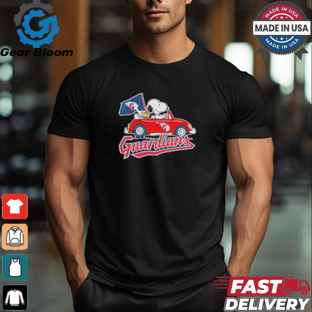 Peanuts Snoopy And Woodstock X Cleveland Guardians October Driving Car Shirt Peanuts Snoopy And Woodstock X Cleveland Guardians October Driving Car Shirt