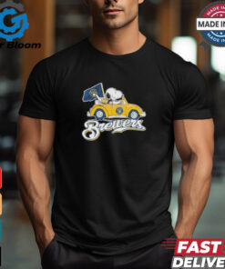 Peanuts Snoopy And Woodstock X Milwaukee Brewers October Driving Car Shirt