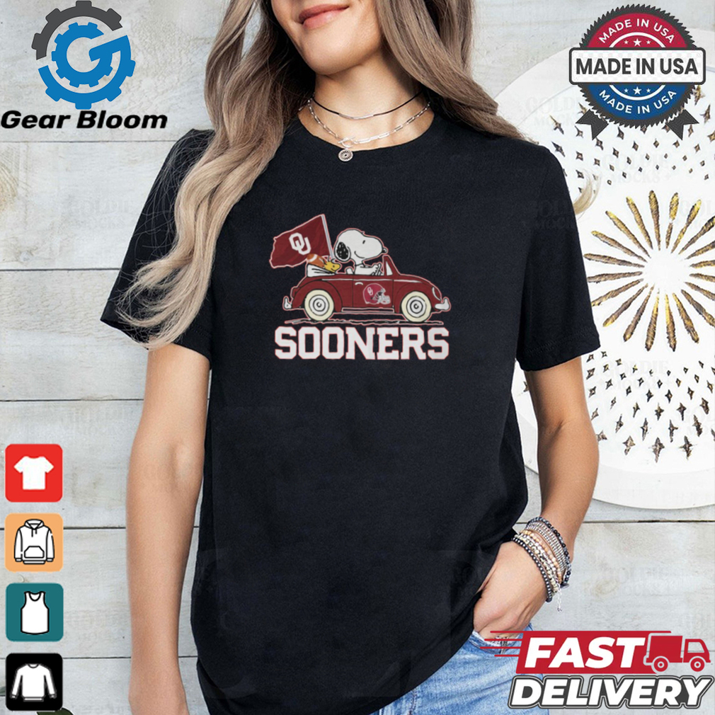 Peanuts Snoopy sooner Football Driving Car Shirt Peanuts Snoopy sooner Football Driving Car Shirt