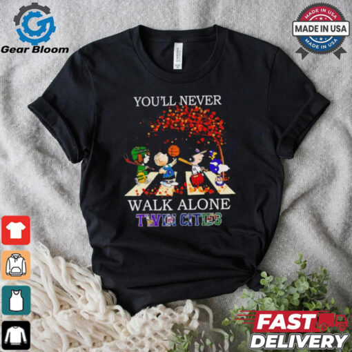 Peanuts Twin Cities sport teams you’ll never walk alone fall shirt