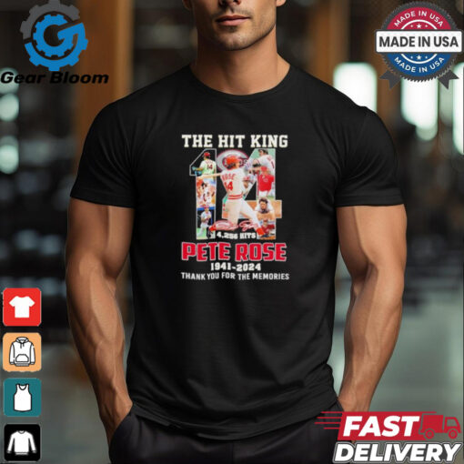 Pete Rose The Hit King 4,256 Hits 1941 2024 Thank You For The Memories Signature Shirt