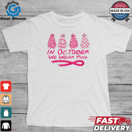 Pink ghost October Breast Cancer Awareness shirt