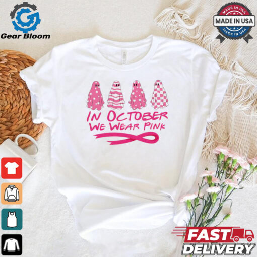 Pink ghost October Breast Cancer Awareness shirt