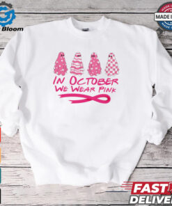 Pink ghost October Breast Cancer Awareness shirt