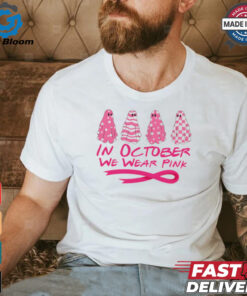 Pink ghost October Breast Cancer Awareness shirt