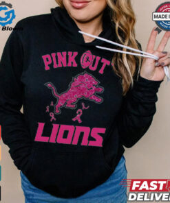 Pink out Breast Cancer Detroit Lions diamond heart shirt