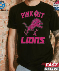 Pink out Breast Cancer Detroit Lions diamond heart shirt